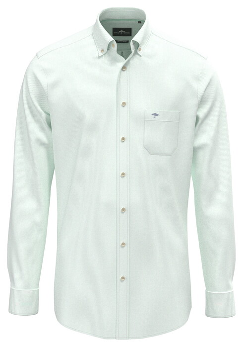 Fynch-Hatton Fine Stripe Washed Oxford Overhemd Mint