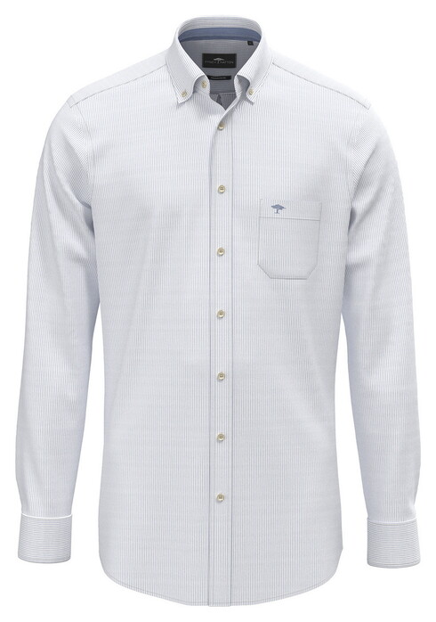 Fynch-Hatton Fine Stripe Washed Oxford Overhemd New Breeze