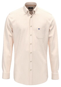 Fynch-Hatton Fine Stripe Washed Oxford Overhemd Tangerine