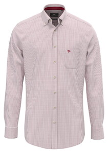 Fynch-Hatton Fine Stripe Washed Oxford Shirt Cranberry Red
