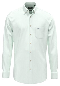 Fynch-Hatton Fine Stripe Washed Oxford Shirt Mint