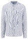 Fynch-Hatton Fine Striped Linnen Stand-Up Collar Overhemd Navy