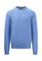 Fynch-Hatton Fine Structure Cotton O-Neck Trui Crystal Blue