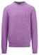 Fynch-Hatton Fine Structure Cotton O-Neck Trui Dusty Lavender