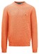 Fynch-Hatton Fine Structure Cotton O-Neck Trui Papaya