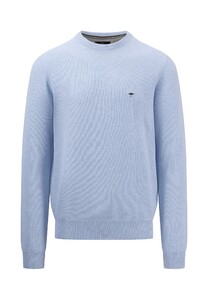Fynch-Hatton Fine Structure Cotton O-Neck Trui Summer Breeze