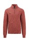 Fynch-Hatton Fine Structure Cotton Troyer-Zip Trui Orient Red