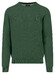 Fynch-Hatton Fine Texture O-Neck Cotton Trui Dark Leaf