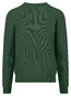 Fynch-Hatton Fine Texture O-Neck Cotton Trui Dark Leaf