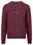 Fynch-Hatton Fine Texture O-Neck Cotton Trui Deep Merlot