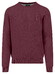 Fynch-Hatton Fine Texture O-Neck Cotton Trui Deep Merlot