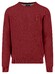 Fynch-Hatton Fine Texture O-Neck Cotton Trui Garnet Red