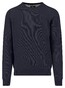 Fynch-Hatton Fine Texture O-Neck Cotton Trui Navy