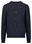 Fynch-Hatton Fine Texture O-Neck Cotton Trui Navy