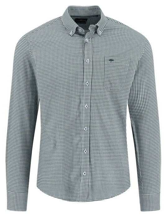 Fynch-Hatton Flanel Vichy Check Overhemd Dark Ivy