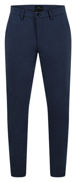 Fynch-Hatton Flat-Front Uni Color Cotton Subtle Stretch Pants Dark Navy