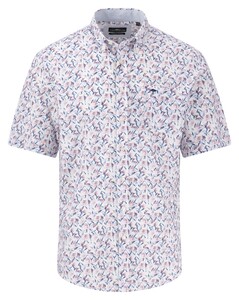 Fynch-Hatton Flower Leaves Pattern Short Sleeve Button-Down Overhemd Peony