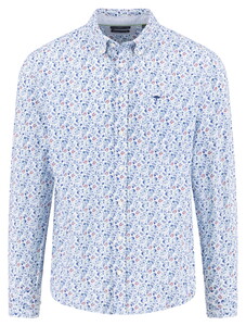 Fynch-Hatton Fresh Flower Pattern Overhemd Harbor Blue