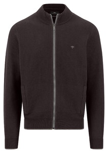 Fynch-Hatton Full Zip Structure Knit Cardigan Soil