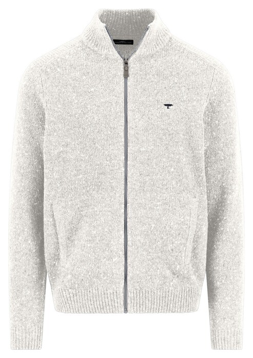 Fynch-Hatton Fullzip High Collar Donegal Vest Winter White