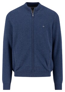 Fynch-Hatton Fullzip Subtle Texture Cotton Vest Night