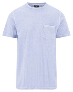 Fynch-Hatton Garment Dyed Cotton Linen Crew Neck Chest Pocket T-Shirt New Breeze