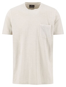 Fynch-Hatton Garment Dyed Cotton Linnen Crew Neck Chest Pocket T-Shirt Cement