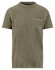 Fynch-Hatton Garment Dyed Cotton Linnen Crew Neck Chest Pocket T-Shirt Donker Khaki