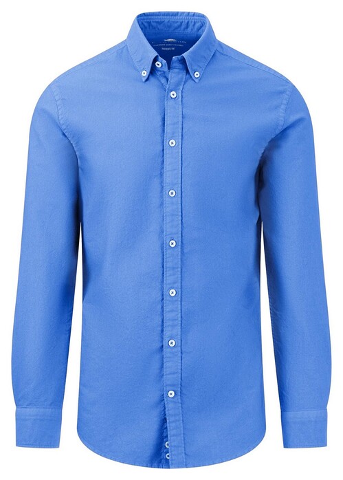 Fynch-Hatton Garment Dyed Oxford Button Down Overhemd Crystal Blue