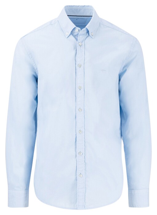 Fynch-Hatton Garment Dyed Poplin Button-Down Overhemd Summer Breeze