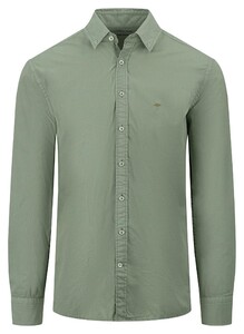 Fynch-Hatton Garment Dyed Poplin Uni Color Button Down Overhemd Light Khaki