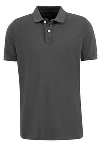 Fynch-Hatton Garment Dyed Slubyarn Cotton Polo Asphalt
