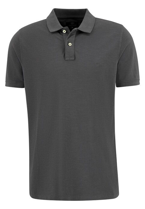 Fynch-Hatton Garment Dyed Slubyarn Cotton Polo Asphalt