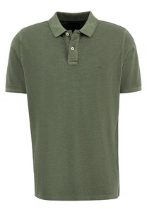 Fynch-Hatton Garment Dyed Slubyarn Cotton Polo Dusty Olive