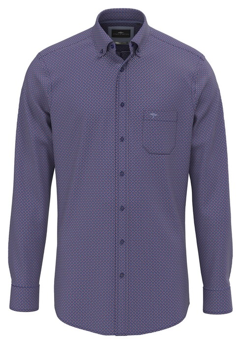 Fynch-Hatton Graphic Allover Mini Pattern Button-Down Overhemd Berry