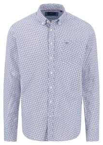 Fynch-Hatton Graphic Allover Mini Squares Pattern Shirt Summer Breeze