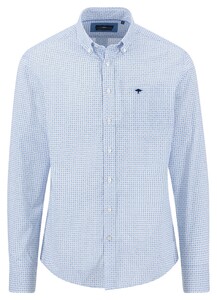 Fynch-Hatton Graphic Allover Mini Stars Pattern Overhemd Crystal Blue