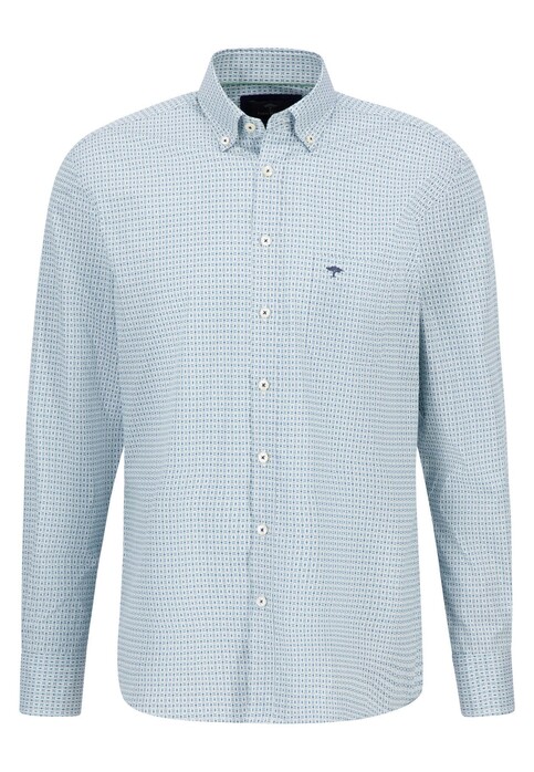 Fynch-Hatton Graphic Pattern Mini Mosaic Button Down Overhemd Spring Green