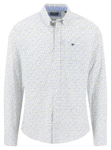Fynch-Hatton Graphic Pattern Superfine Cotton Overhemd Avocado