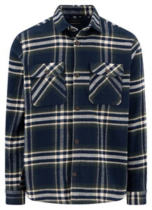Fynch-Hatton Heavy Flanel Check Overshirt Navy
