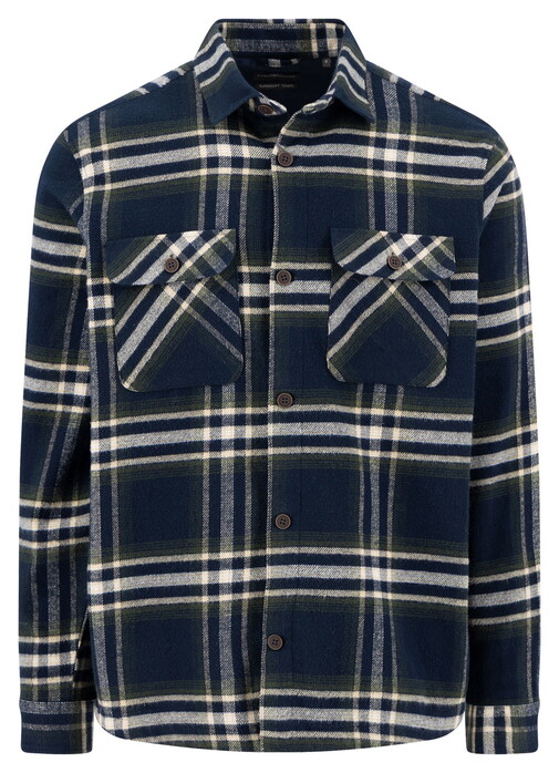 Fynch-Hatton Heavy Flanel Check Overshirt Navy