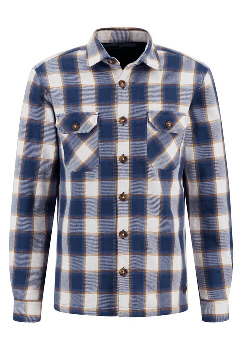 Fynch-Hatton Heavy Flanel Check Overshirt Wave