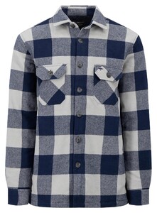 Fynch-Hatton Heavy Flannel Bold Check Overshirt Navy