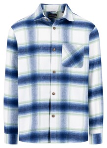Fynch-Hatton Heavy Flannel Check Overshirt Fern