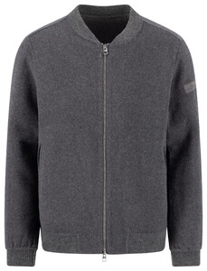 Fynch-Hatton Heavy Wool Bomber Cardigan Charcoal