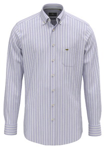 Fynch-Hatton Heritage Oxford Duo Stripe Shirt Cobalt