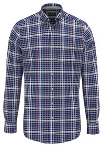 Fynch-Hatton Heritage Oxford Multi Check Overhemd Ink Blue-Multi