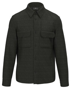 Fynch-Hatton Herrinbone Linnen Cotton Overshirt Donker Khaki