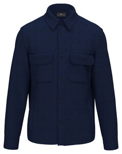 Fynch-Hatton Herrinbone Linnen Cotton Overshirt Navy