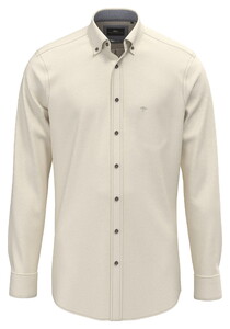Fynch-Hatton Herringbone Flanel Button-Down Overhemd Beige